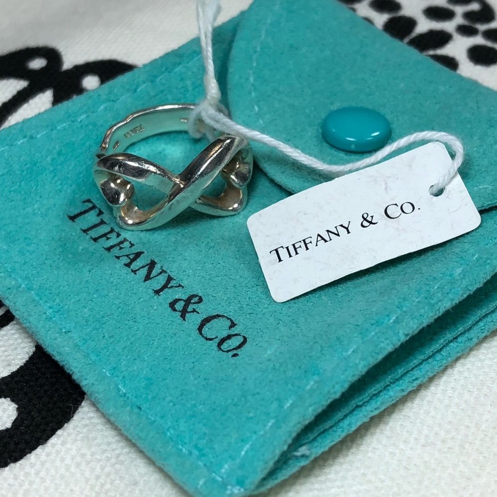 Tiffany & Co. Double Loving Heart Ring; by Paloma Picasso; Sterling Silver